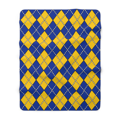 European Union Retro Argyle Blanket Throw
