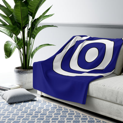 Navy Blue, White Retro Target Blanket Throw