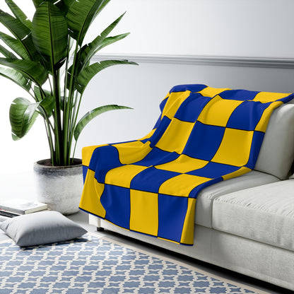 European Union Retro Check Blanket Throw