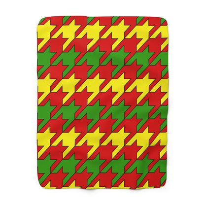 Burkina Faso Retro Houndstooth Blanket Throw