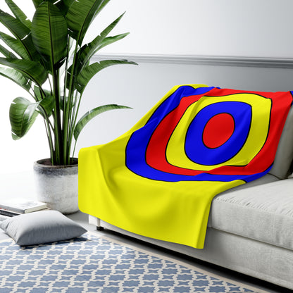 Yellow, Blue, Red Retro Target Blanket Throw