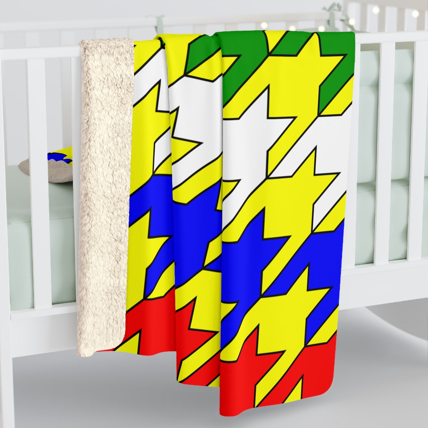 Central African Republic Retro Houndstooth Blanket Throw