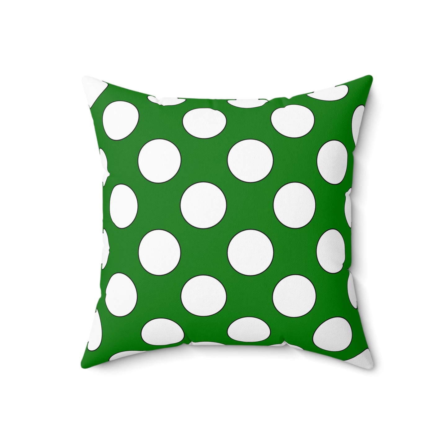 Green, White Retro Polka Dots Cushion Pillow