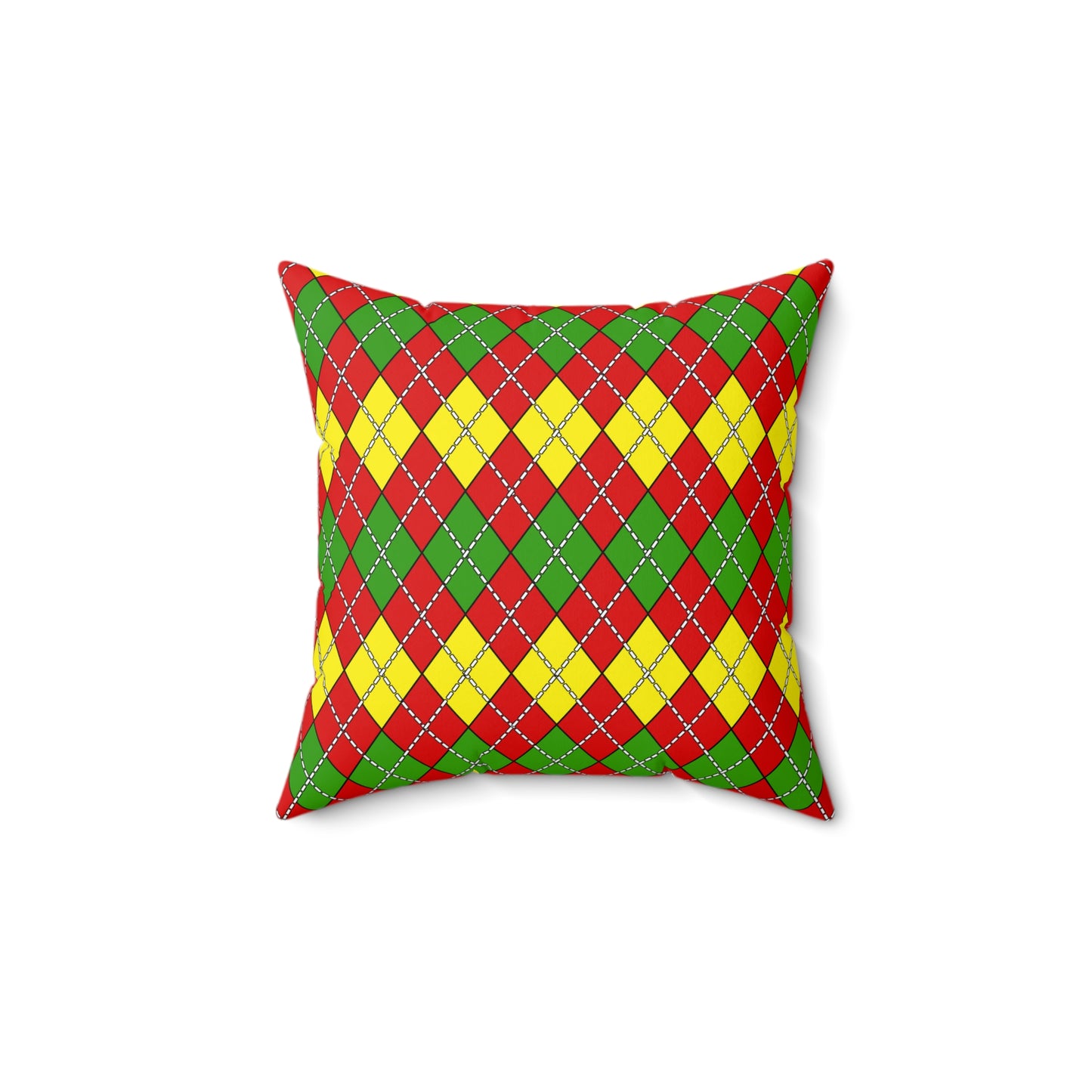 Burkina Faso Retro Argyle Cushion Pillow