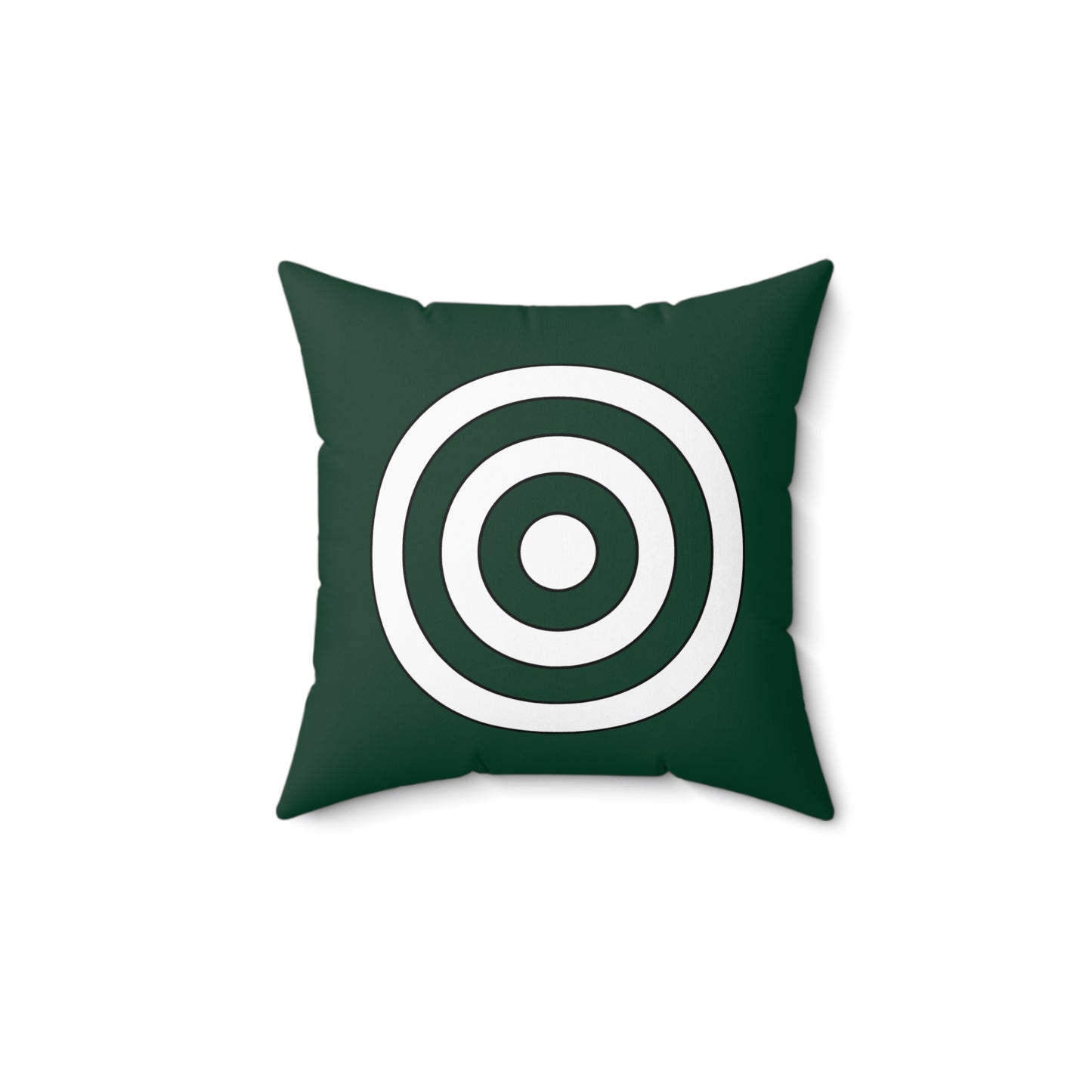 Dark Green, White Retro Target Cushion Pillow