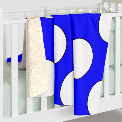 Blue, White Retro Polka Dots Blanket Throw