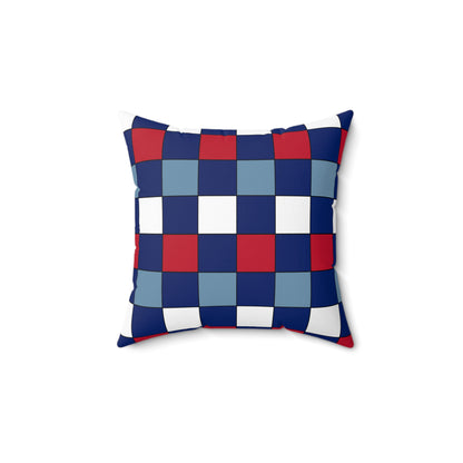 Falkland Islands Retro Check Cushion Pillow