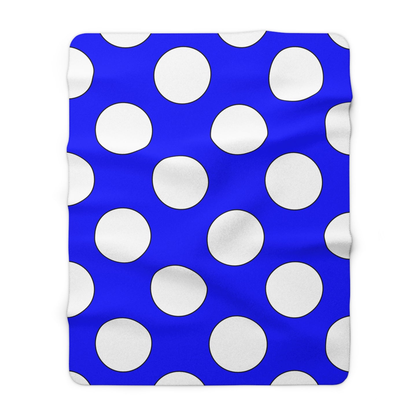 Blue, White Retro Polka Dots Blanket Throw
