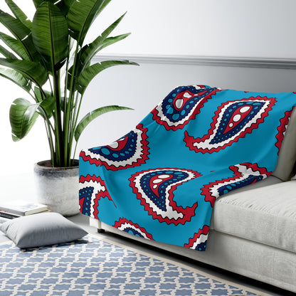 Tuvalu Retro Paisley Blanket Throw