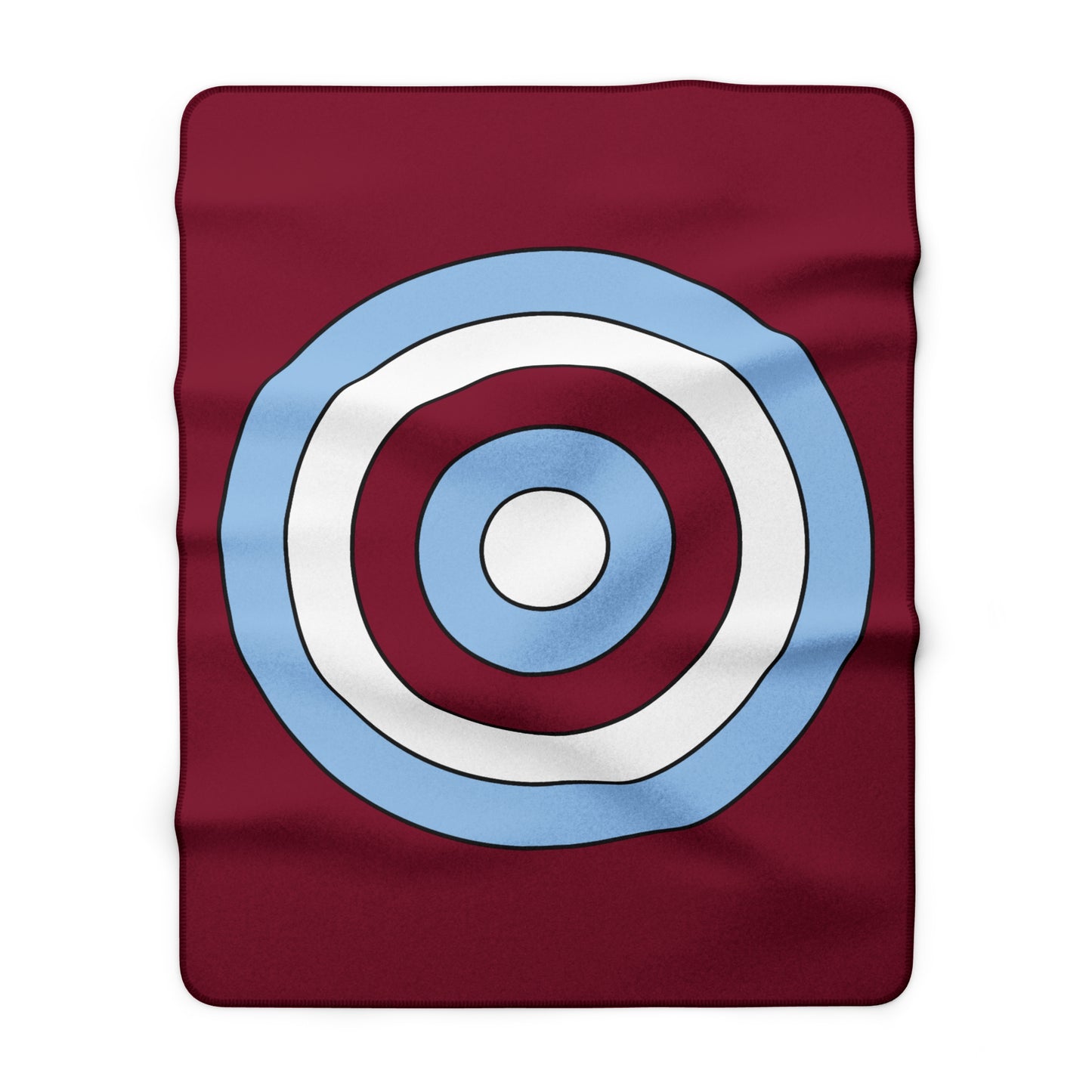 Claret, Blue, White Retro Target Blanket Throw