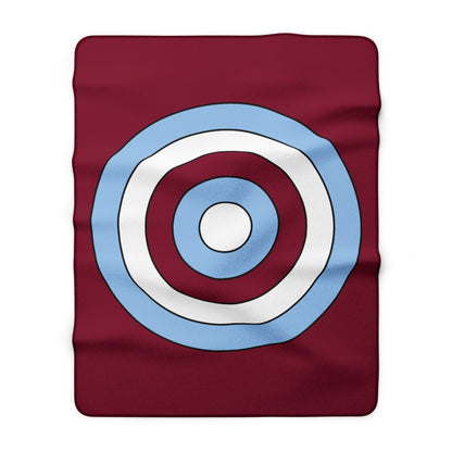 Claret, Blue, White Retro Target Blanket Throw
