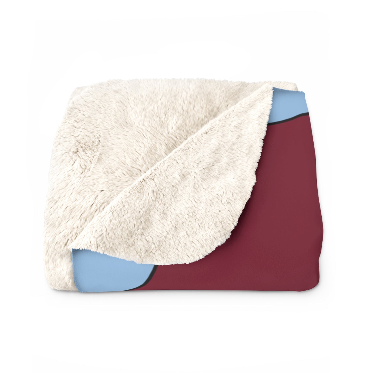 Claret, Blue Retro Polka Blanket Throw