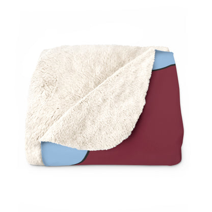 Claret, Blue Retro Polka Blanket Throw