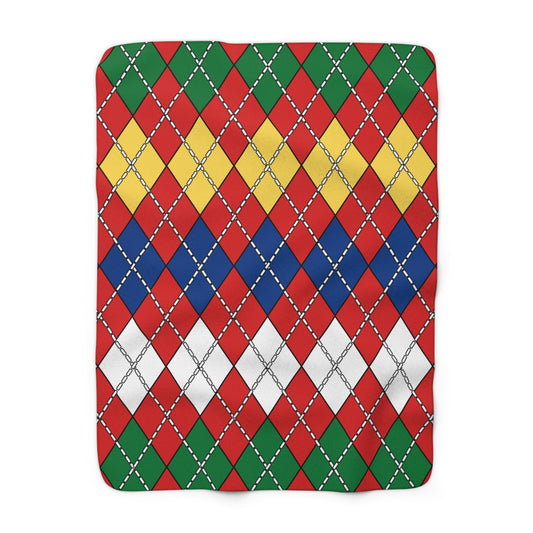 Seychelles Retro Argyle Blanket Throw