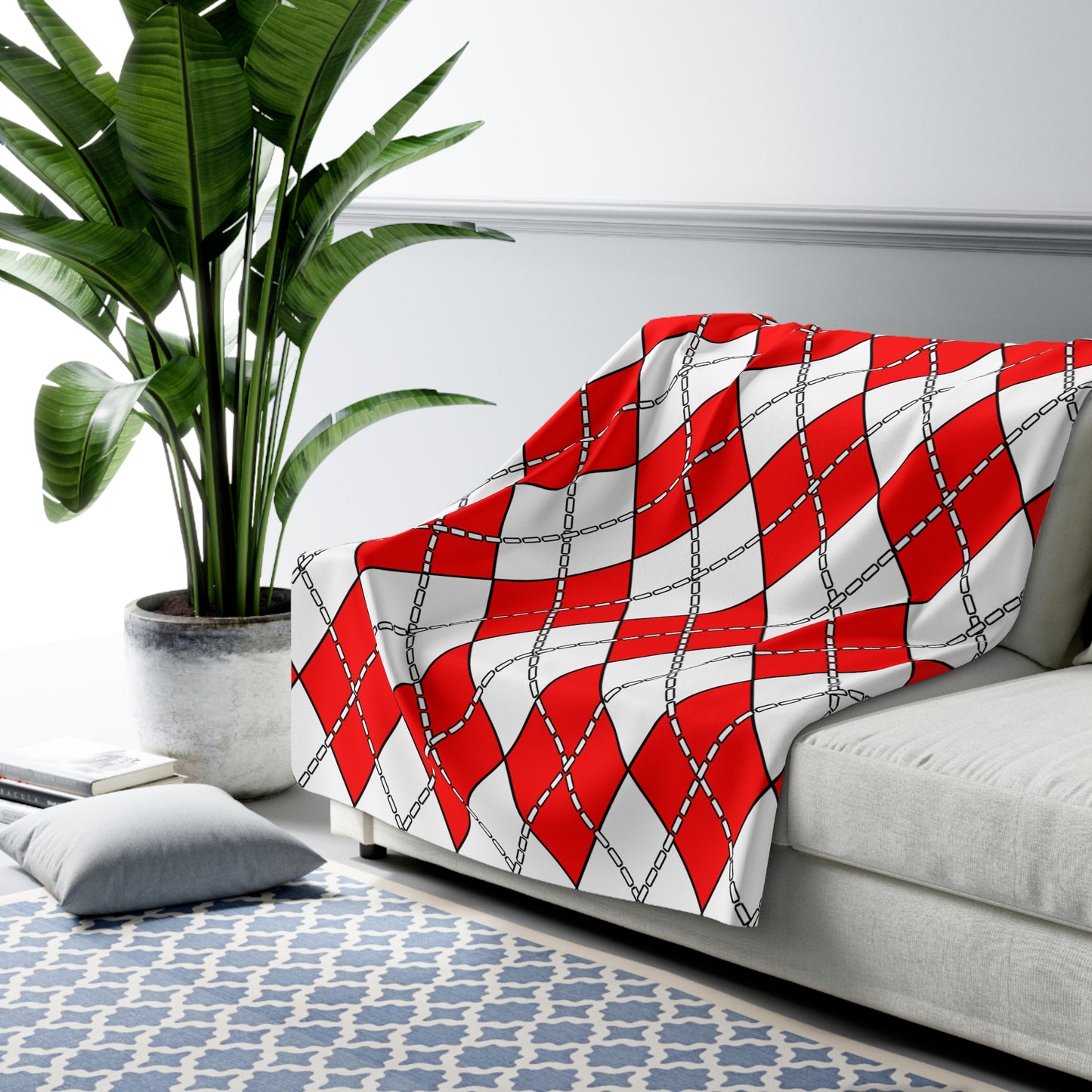Georgia Retro Argyle Blanket Throw