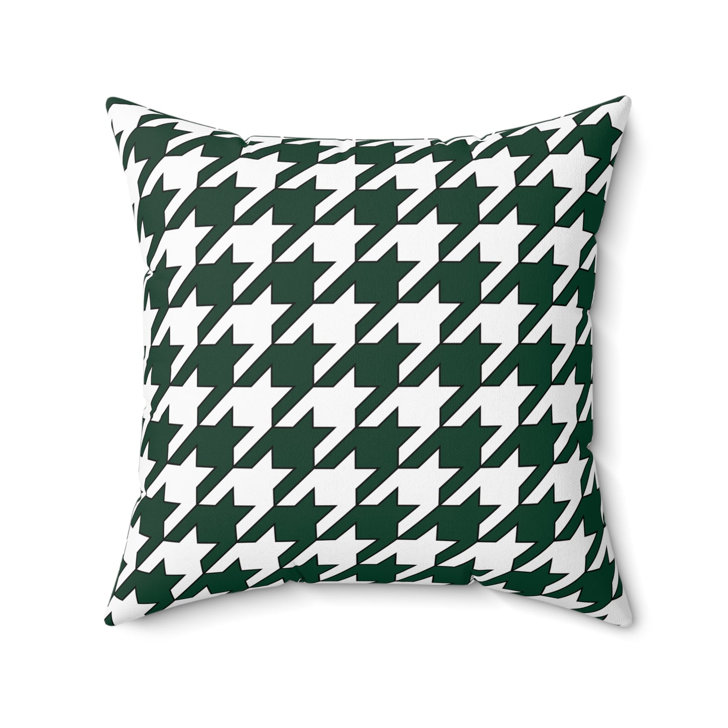 Dark Green, White Retro Houndstooth Cushion Pillow