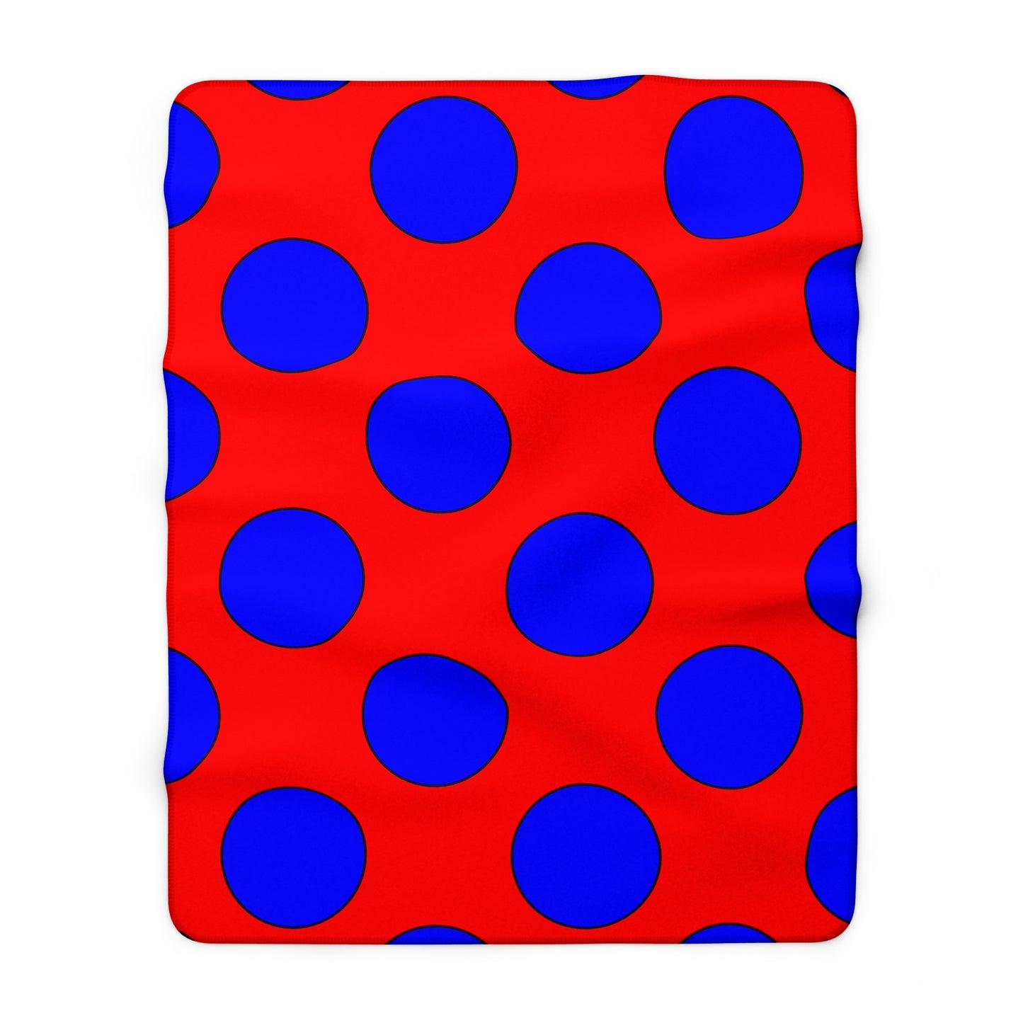 Red, Blue Retro Polka Dots Blanket Throw
