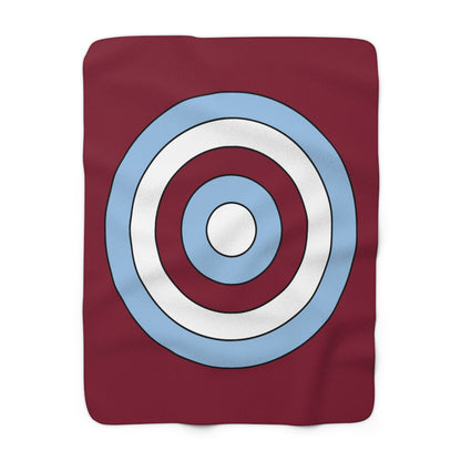 Claret, Blue, White Retro Target Blanket Throw