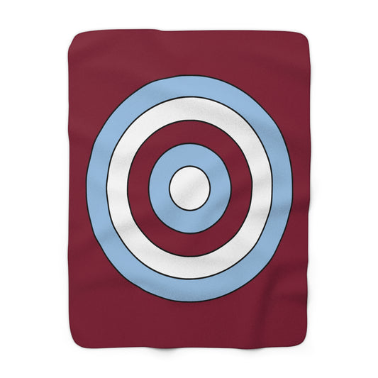Claret, Blue, White Retro Target Blanket Throw