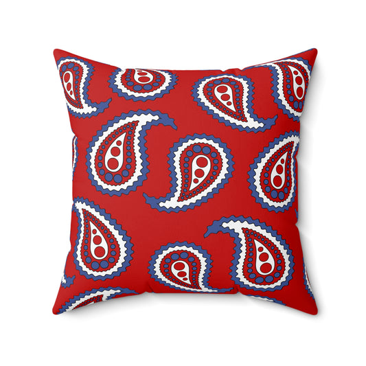 Democratic Peoples Republic Of Korea Retro Paisley Cushion Pillow