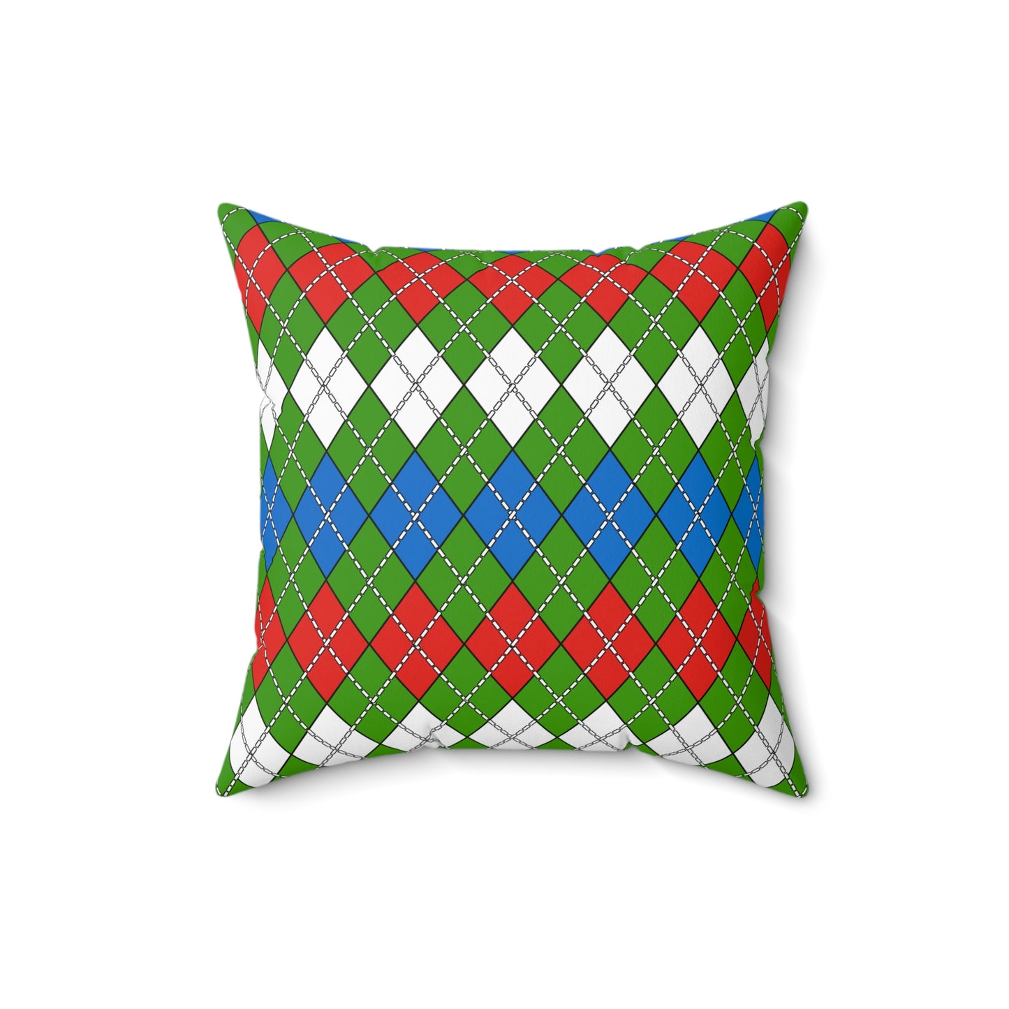 Equatorial Guinea Retro Argyle Cushion Pillow