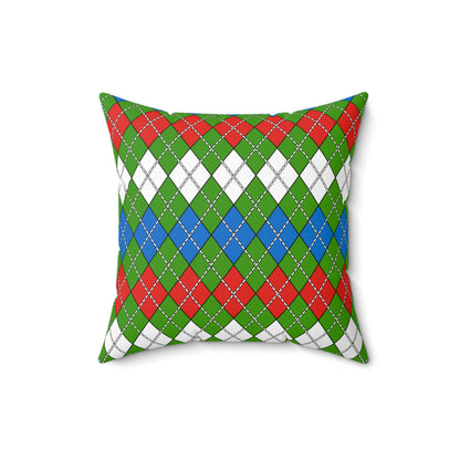 Equatorial Guinea Retro Argyle Cushion Pillow