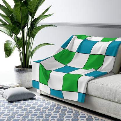 Uzbekistan Retro Check Blanket Throw