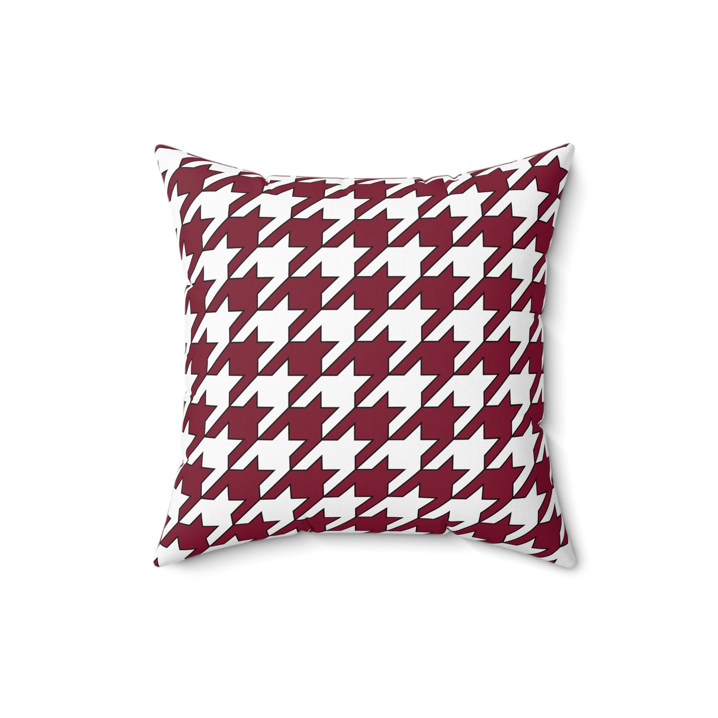 Claret, White Retro Houndstooth Cushion Pillow