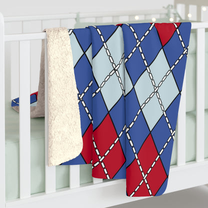 Guam Retro Argyle Blanket Throw
