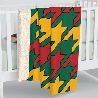 Lithuania Retro Houndstooth Blanket Throw