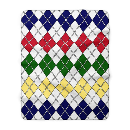 Diego Garcia Retro Argyle Blanket Throw