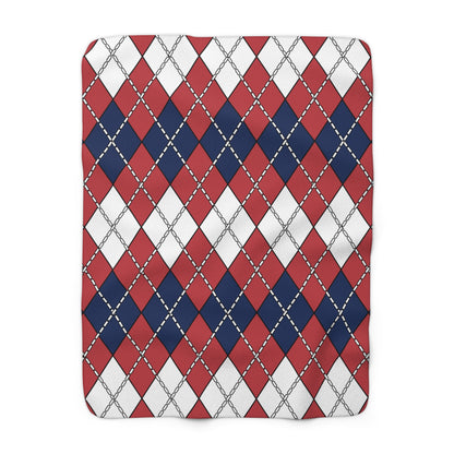 United States Minor Outlying Islands Retro Argyle Blanket Throw