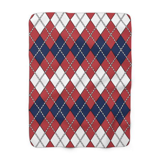 United States Minor Outlying Islands Retro Argyle Blanket Throw