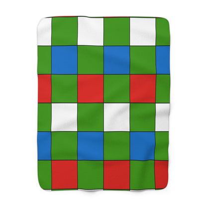 Equatorial Guinea Retro Check Blanket Throw