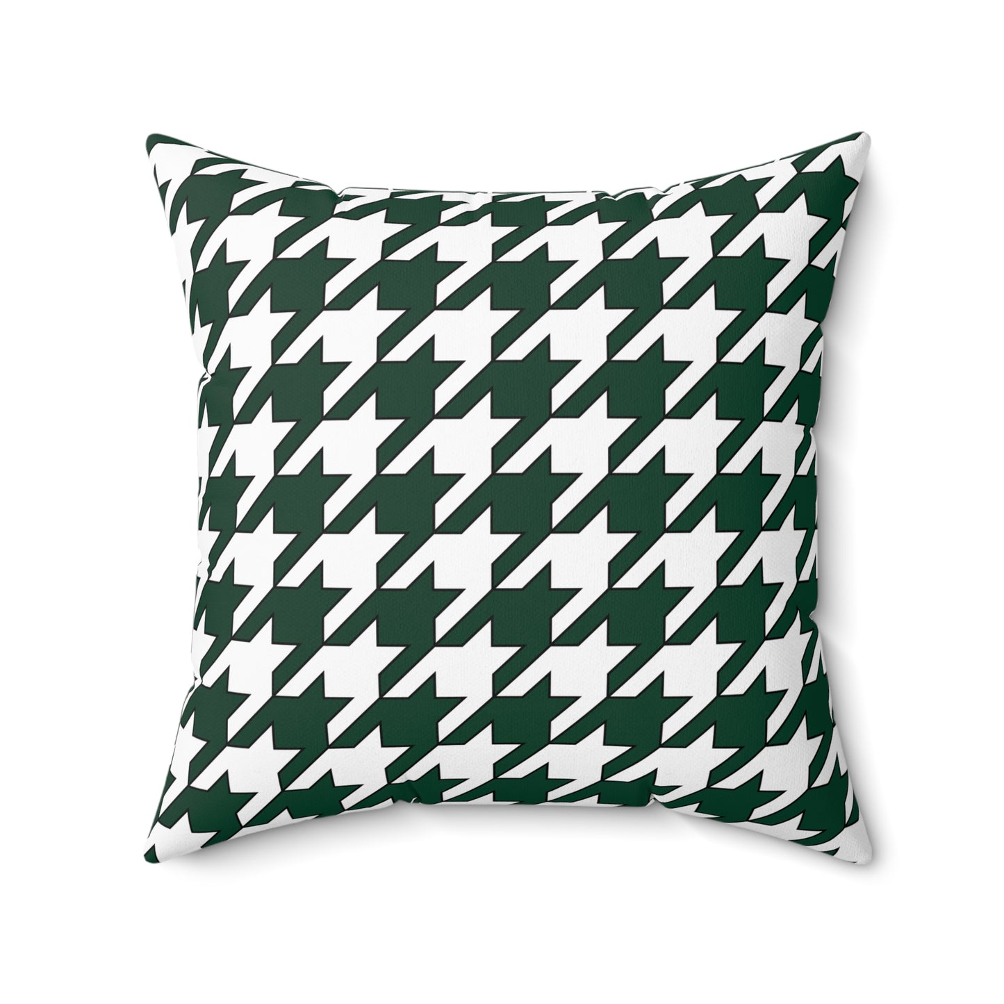 Dark Green, White Retro Houndstooth Cushion Pillow