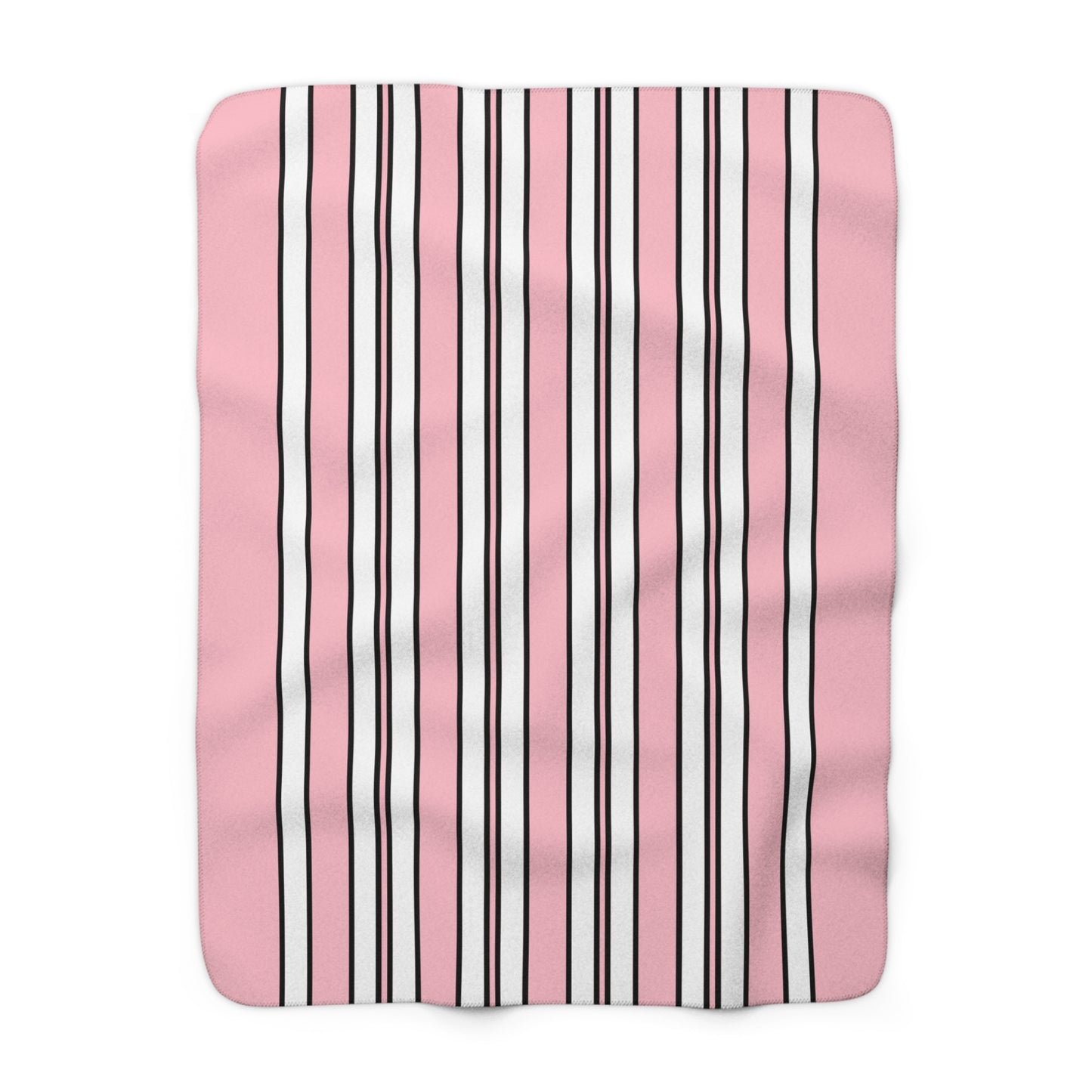 Pink, White Retro Stripes Blanket Throw