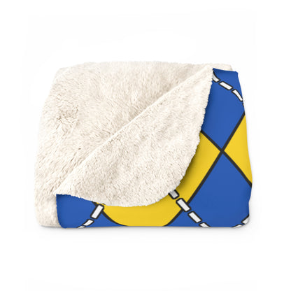 Ukraine Retro Argyle Blanket Throw