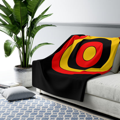 Papua New Guinea Retro Target Blanket Throw