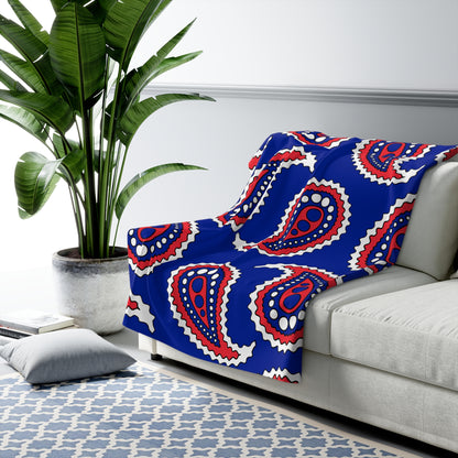 French Southern Territories Retro Paisley Blanket Throw