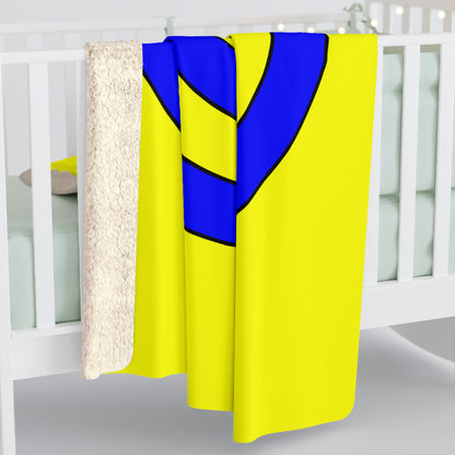 Yellow, Blue Retro Target Blanket Throw