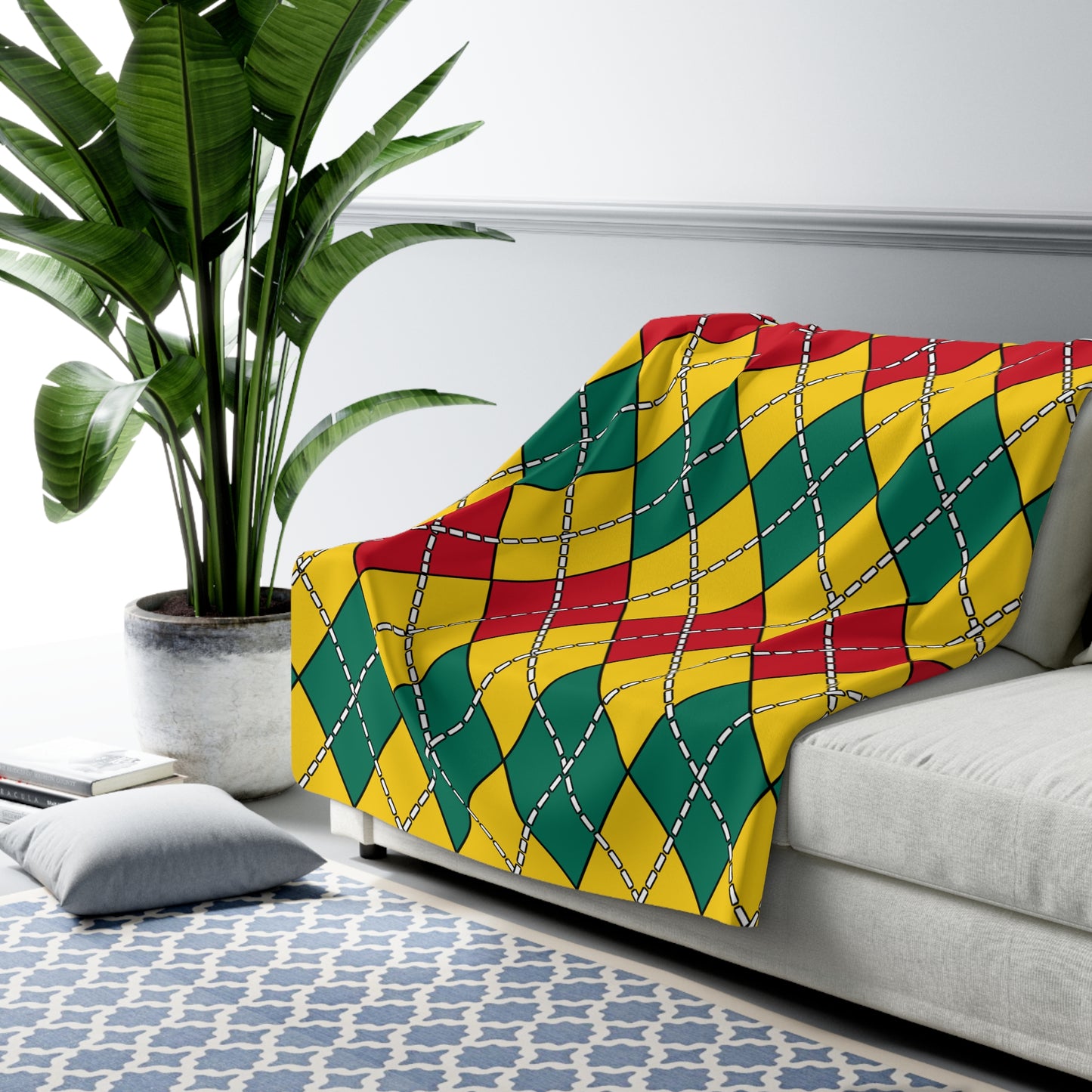 Cameroon Retro Argyle Blanket Throw