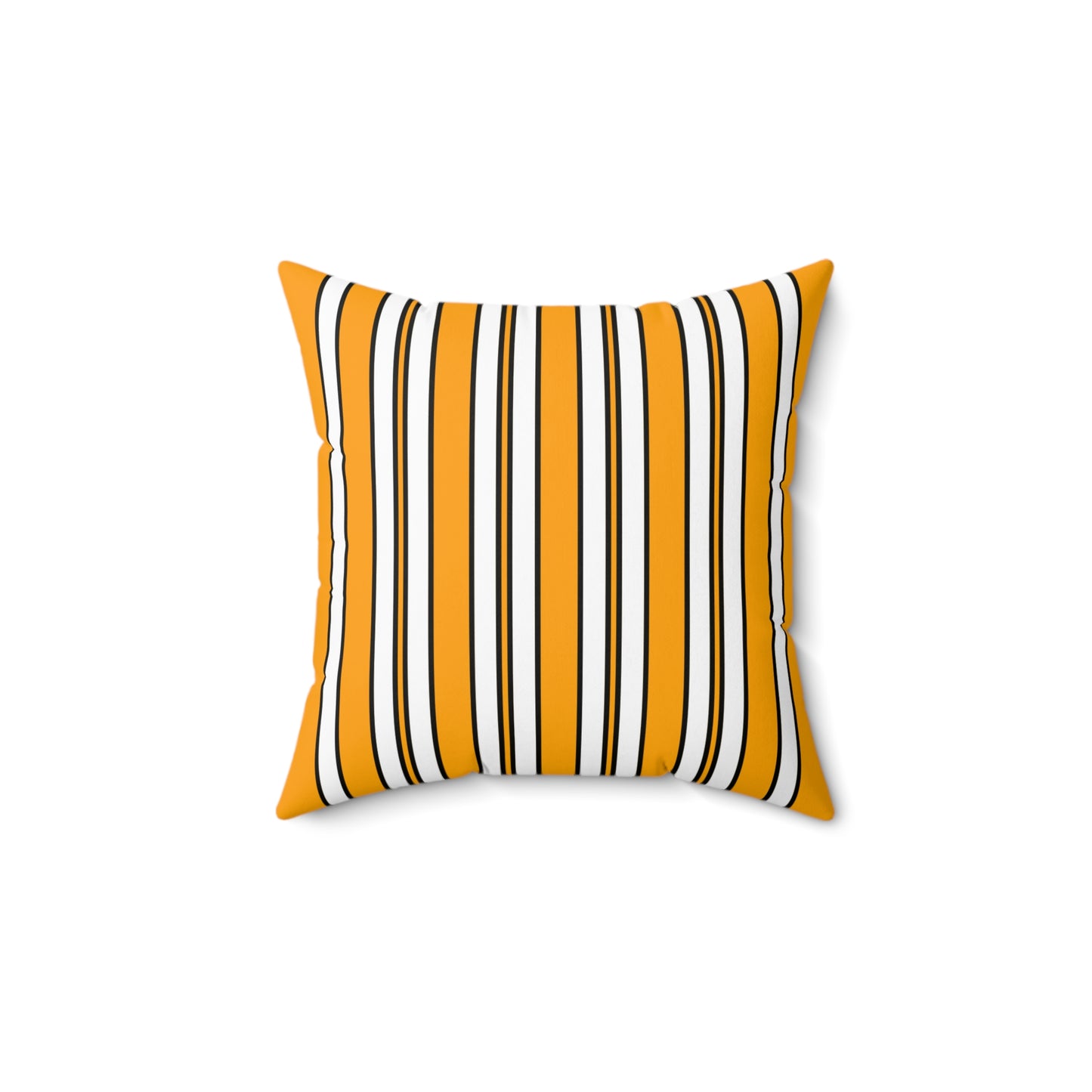 Orange, White Retro Stripes Cushion Pillow