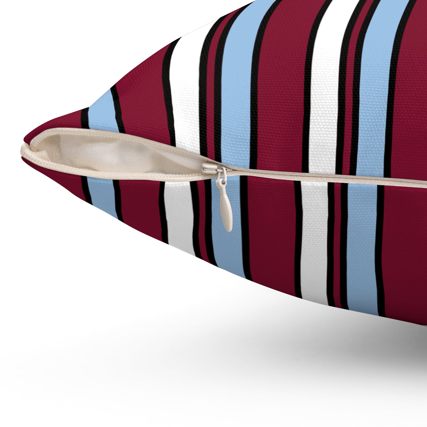 Claret, Blue, White Retro Stripe Cushion Pillow