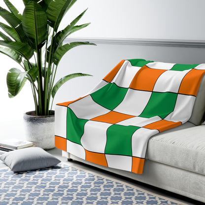 Ireland Retro Check Blanket Throw