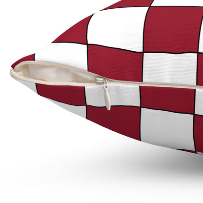 Latvia Retro Check Cushion Pillow