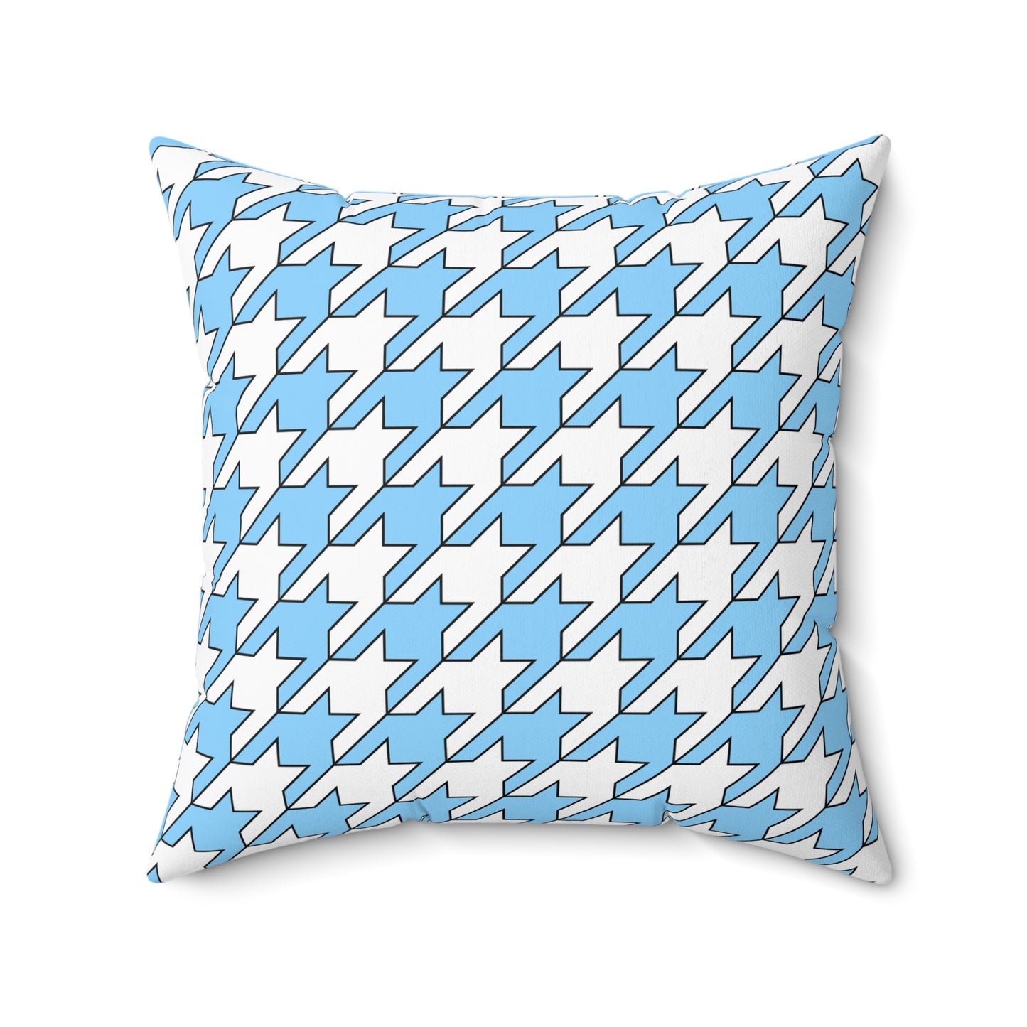 Light Blue, White Retro Houndstooth Cushion Pillow