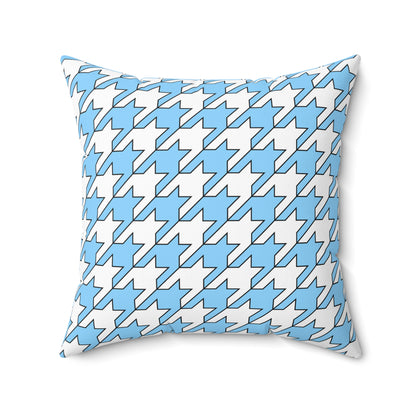 Light Blue, White Retro Houndstooth Cushion Pillow