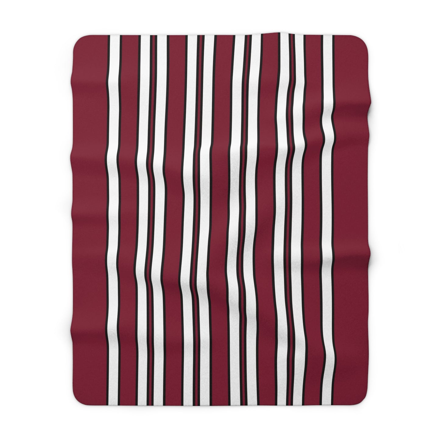 Claret, White Retro Stripes Blanket Throw
