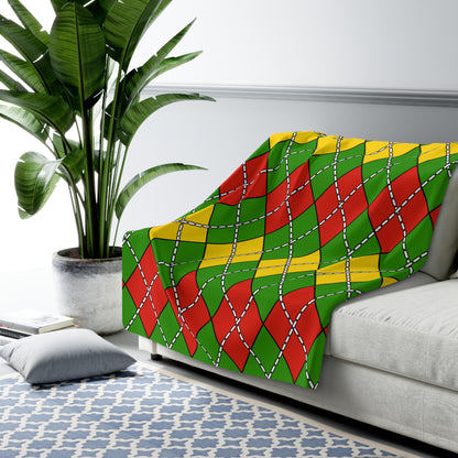 Benin Retro Argyle Blanket Throw