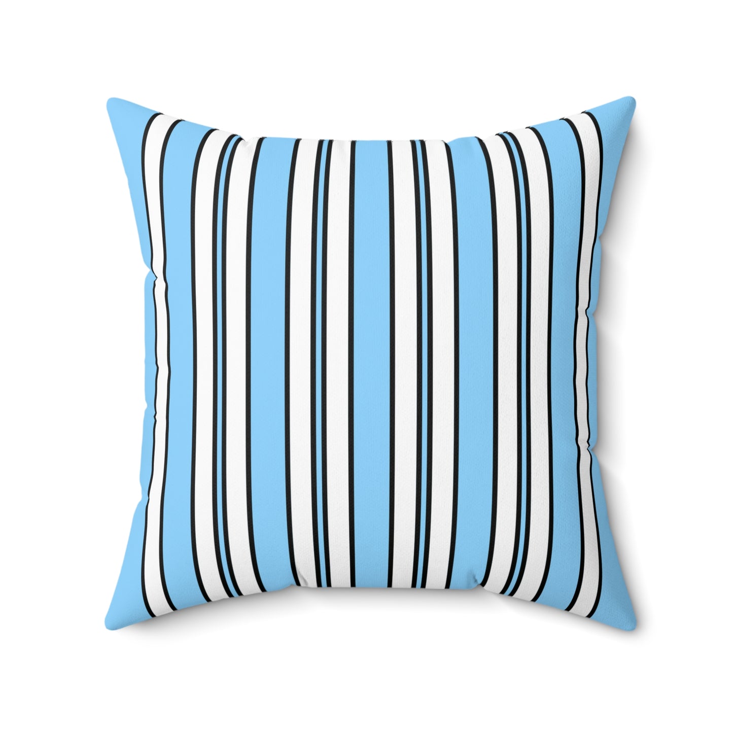 Light Blue, White Retro Stripes Cushion Pillow